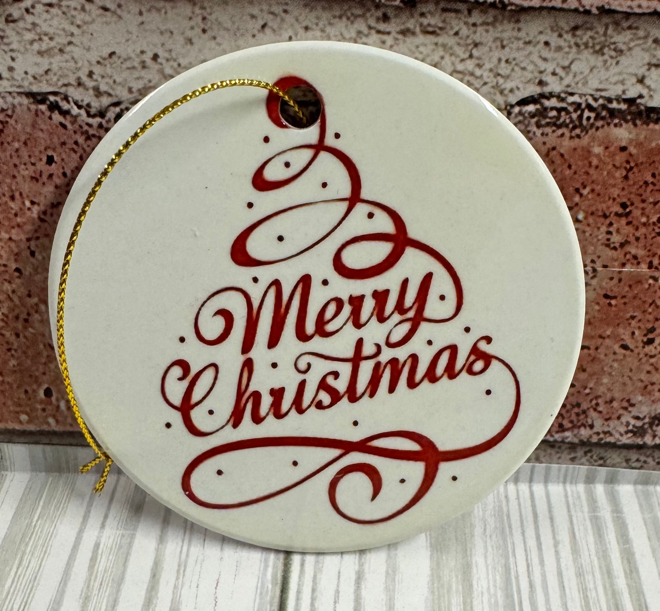 Ceramic Christmas Ornament Merry Christmas Tree
