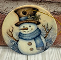 Ceramic Christmas Ornament Snowman with Brown hat