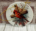 Ceramic Christmas Ornament Cardinal on Cross