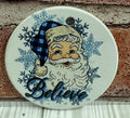 Ceramic Christmas Ornament Santa Believe
