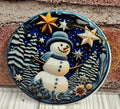 Ceramic Christmas Ornament Blue snowman