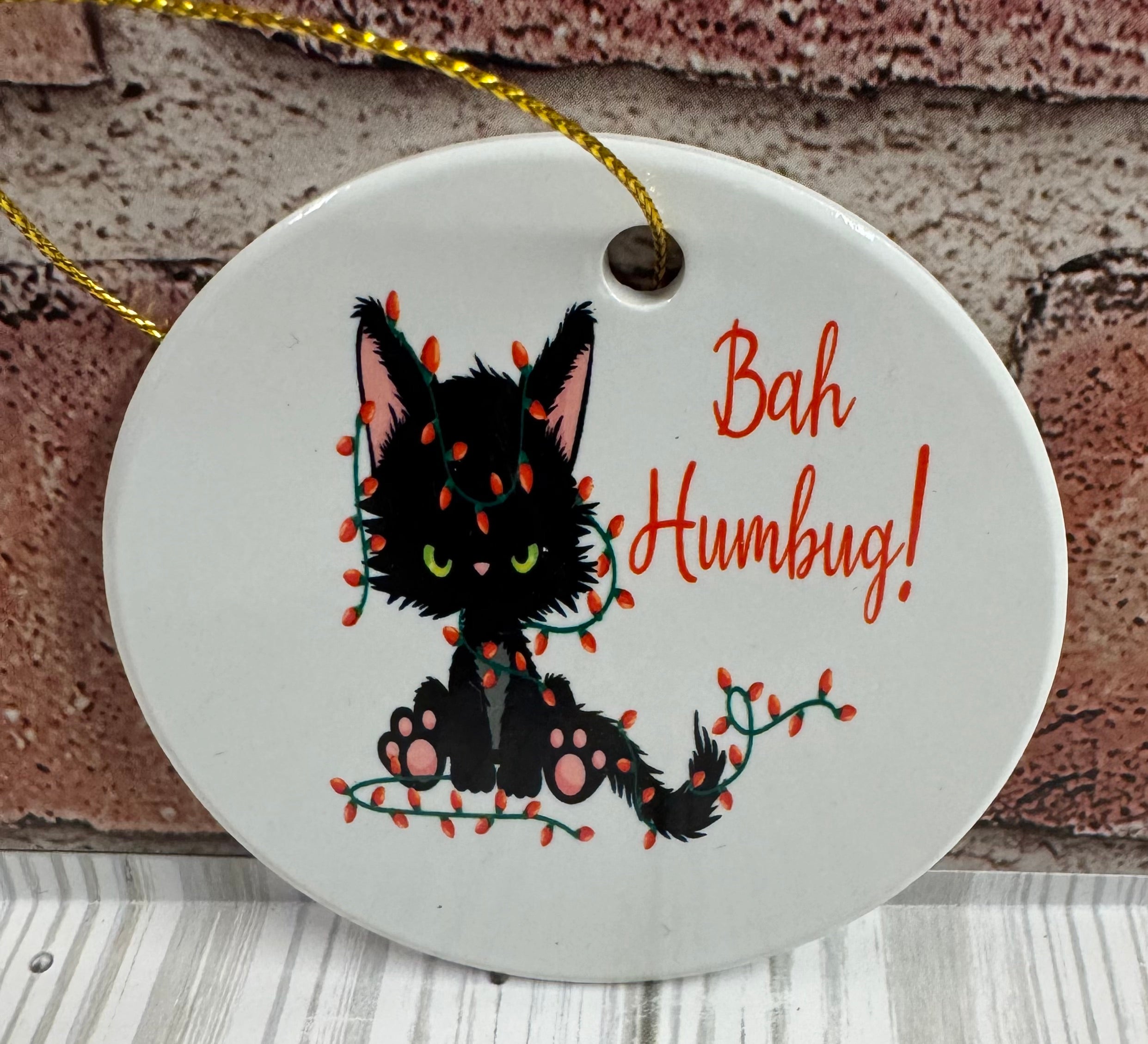 Ceramic Christmas Ornament Bah Humbug!