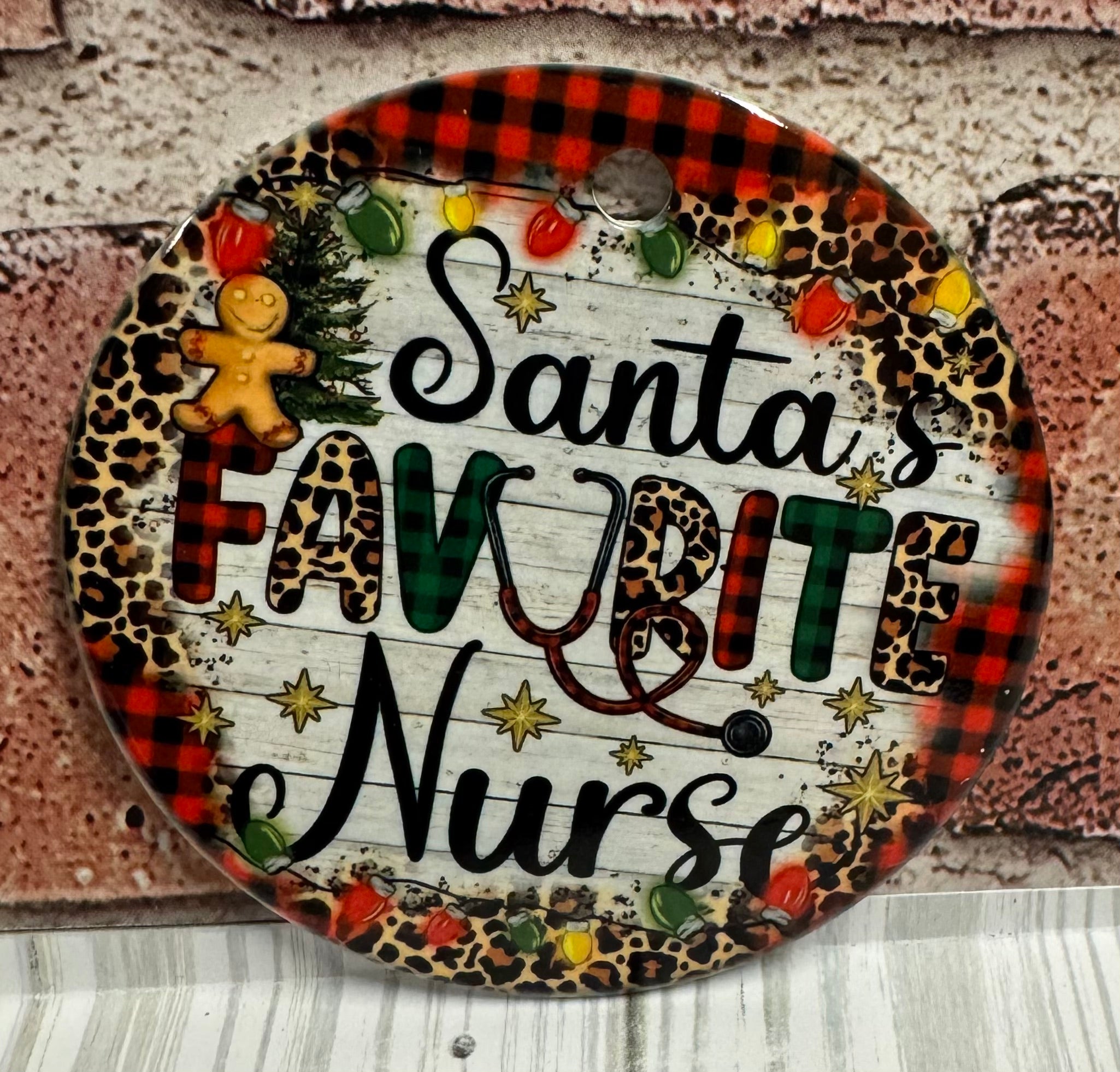 Ceramic Christmas Ornament Santa's Favorite Nurse