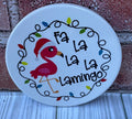 Round Ceramic Coaster Fa La La La Lamingo