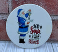 Round Ceramic Coaster Dear Santa
