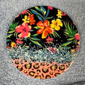 Round Ceramic Coaster Tropical flowers