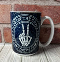 15 oz Mug- I don't ride the crazy train- blue