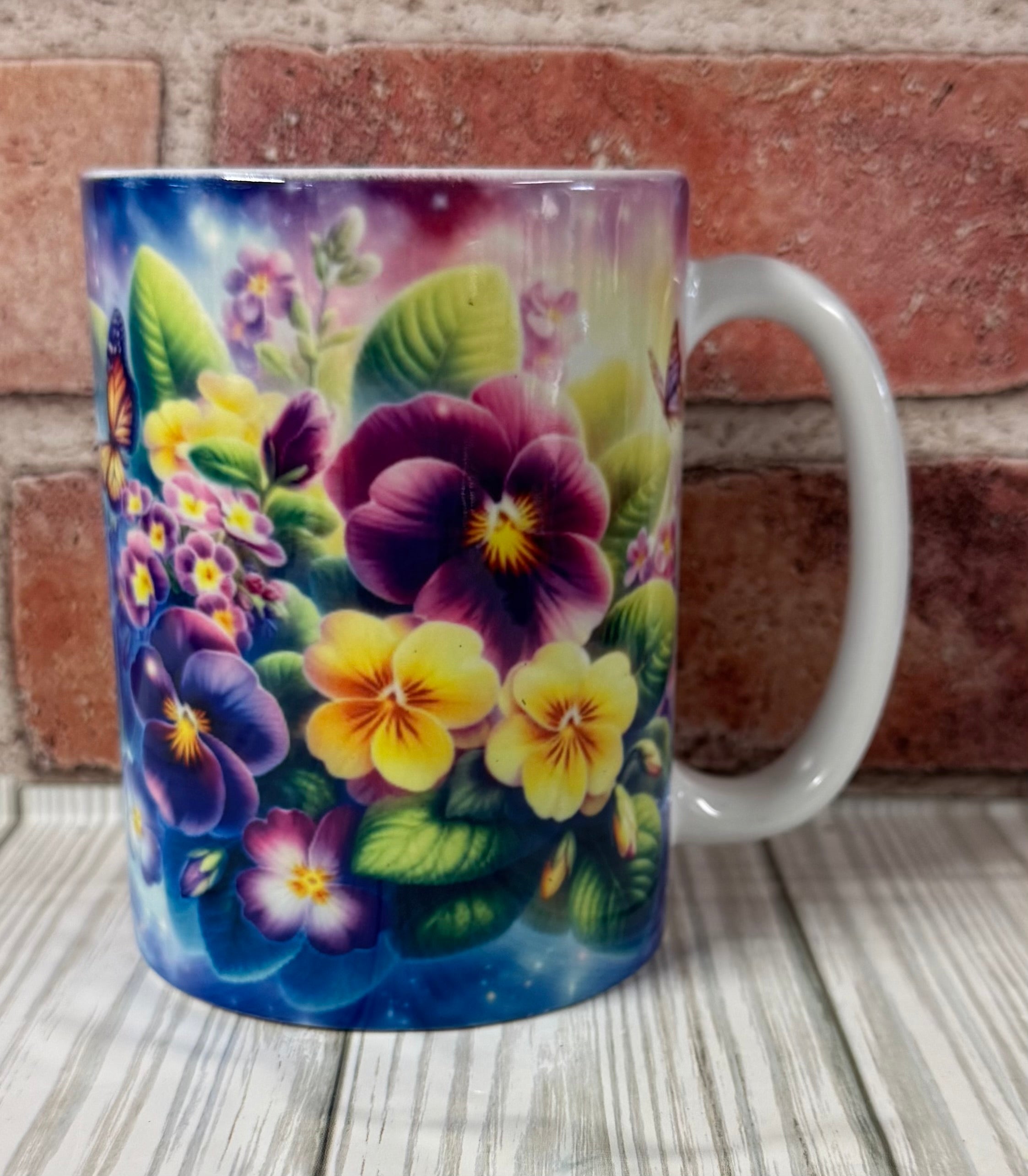 15 oz Mug- Pansies