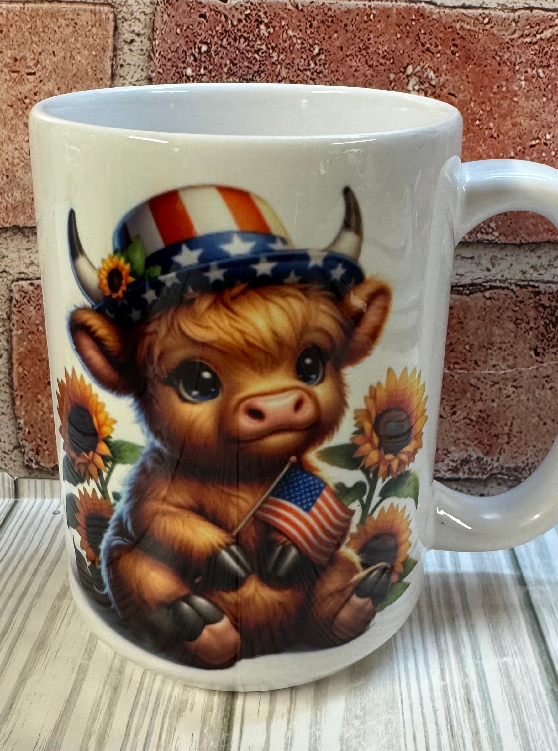 15 oz Mug- Patriotic Calf