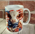 15 oz Mug- Patriotic Cow