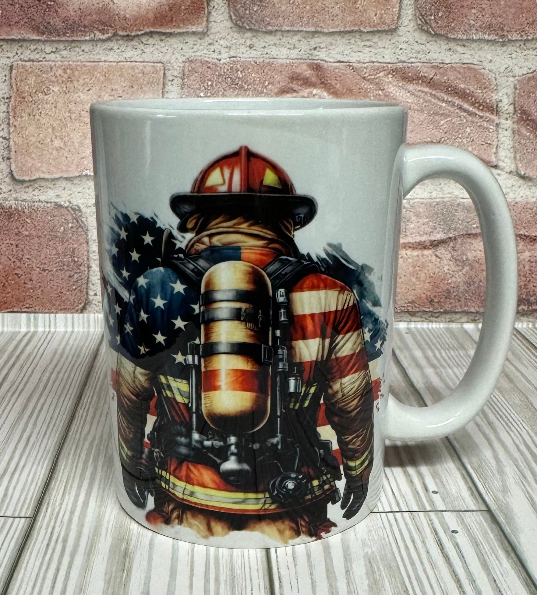 15 oz Mug- Fireman Patriotic