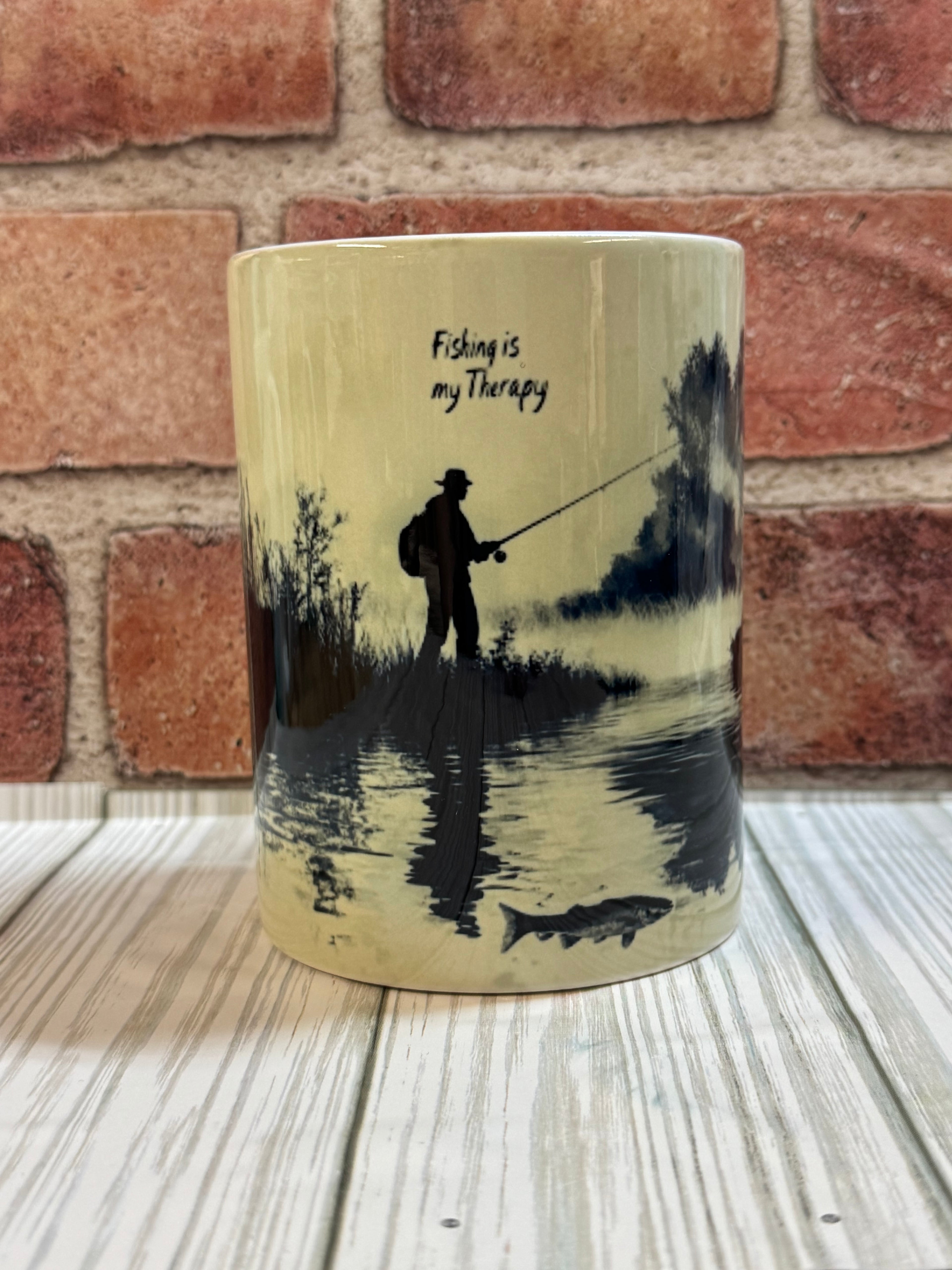 15 oz Mug- Fishing is my therapy