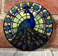 Round Coaster Peacock stained glass